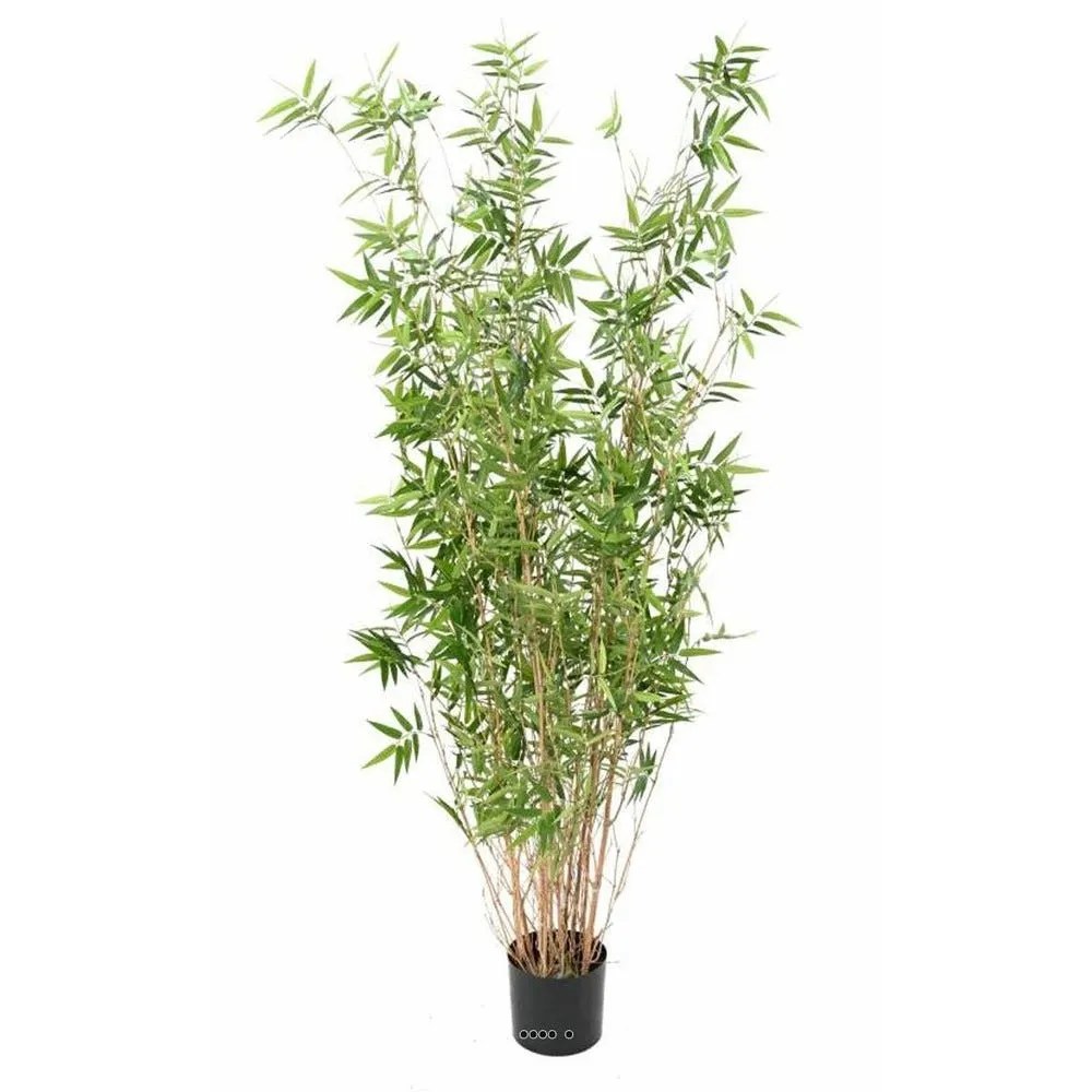Bambou oriental artificiel cannes fines en pot h130cm Ø45cm vert
