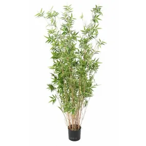 Bambou oriental artificiel cannes fines en pot h130cm Ø45cm vert