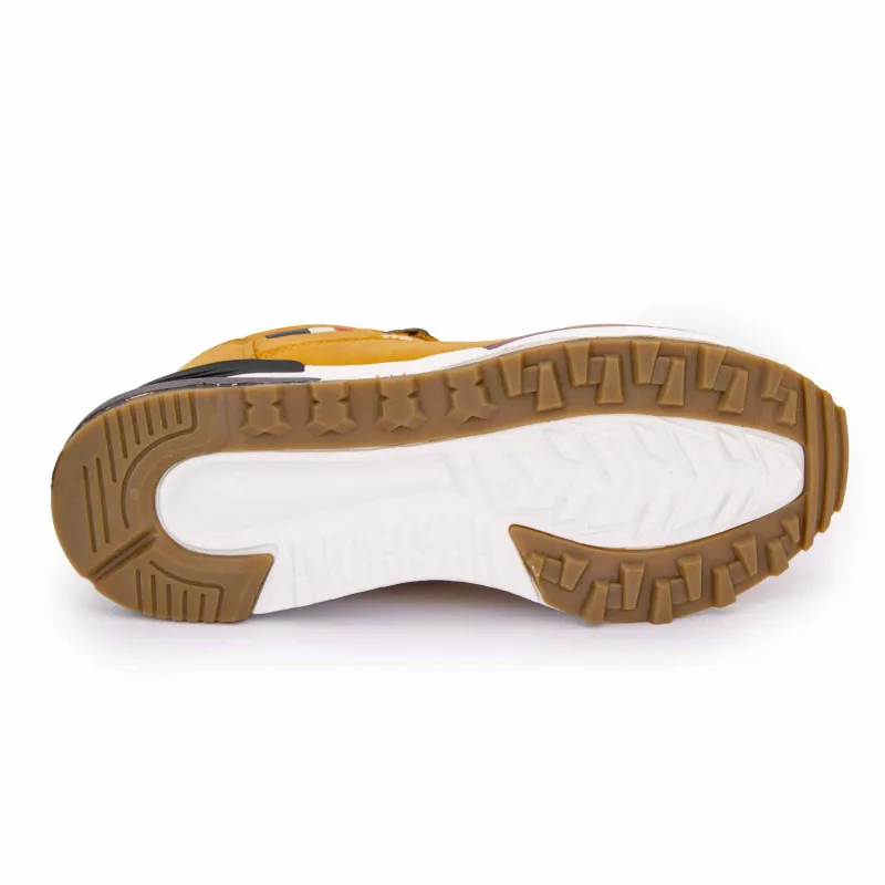 Baskets montantes effet daim avec fermeture éclair et lacets 
