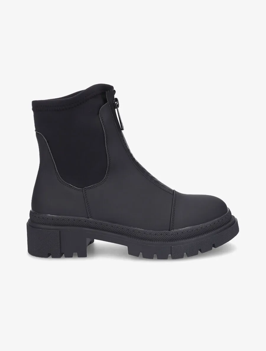 Boots montantes à zip - Noir