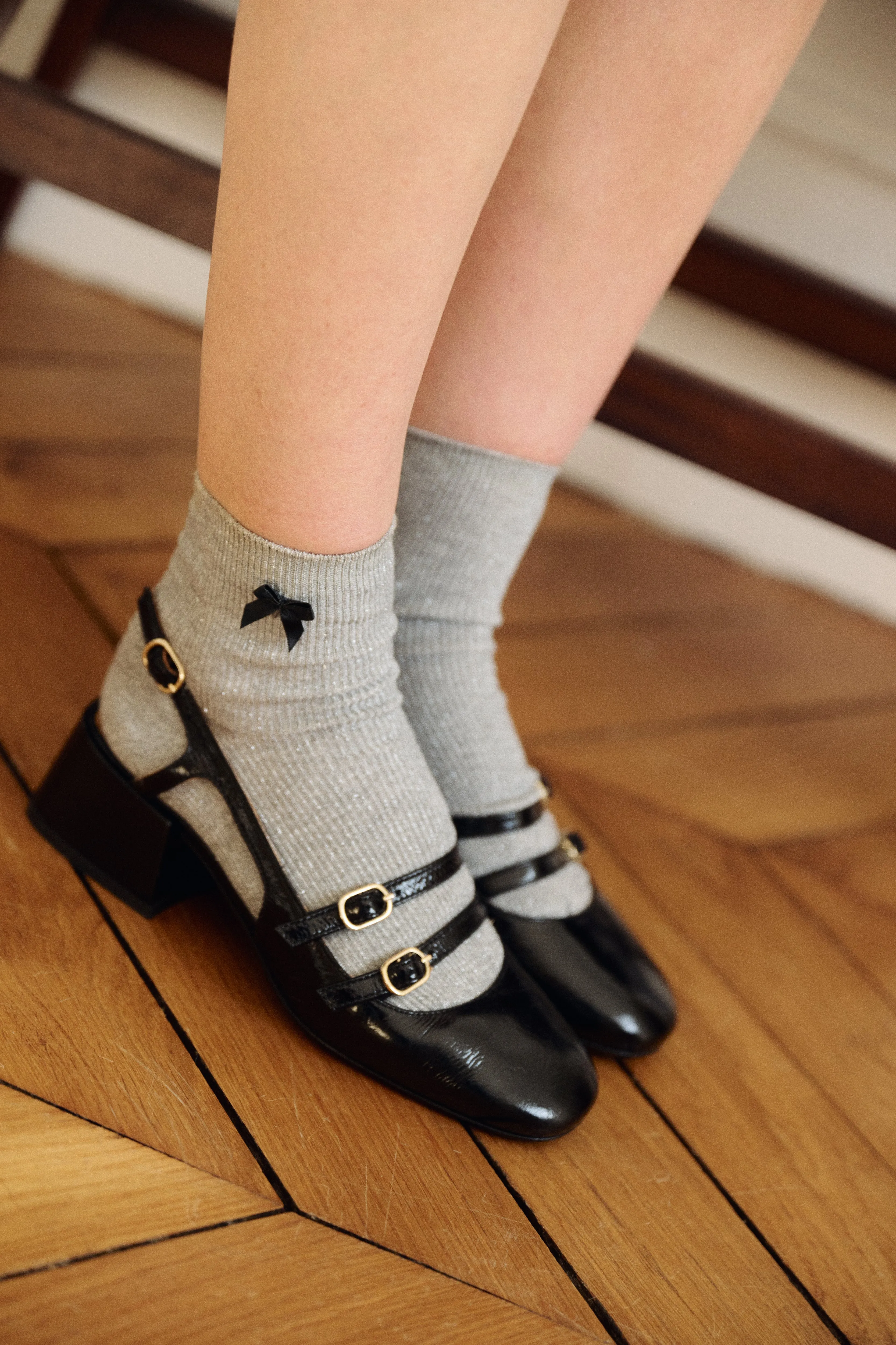 Chaussettes Cléa - Lurex gris