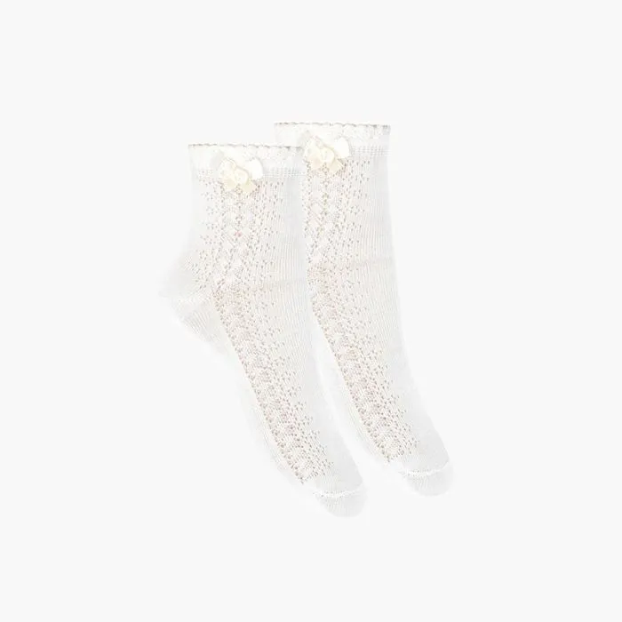 Chaussettes élégantes ajourées avec nœud
