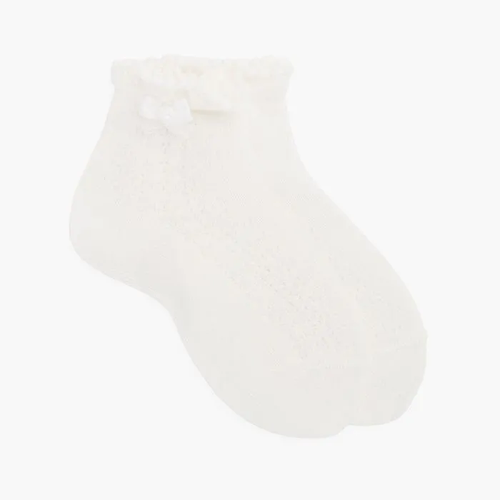 Chaussettes élégantes ajourées avec nœud