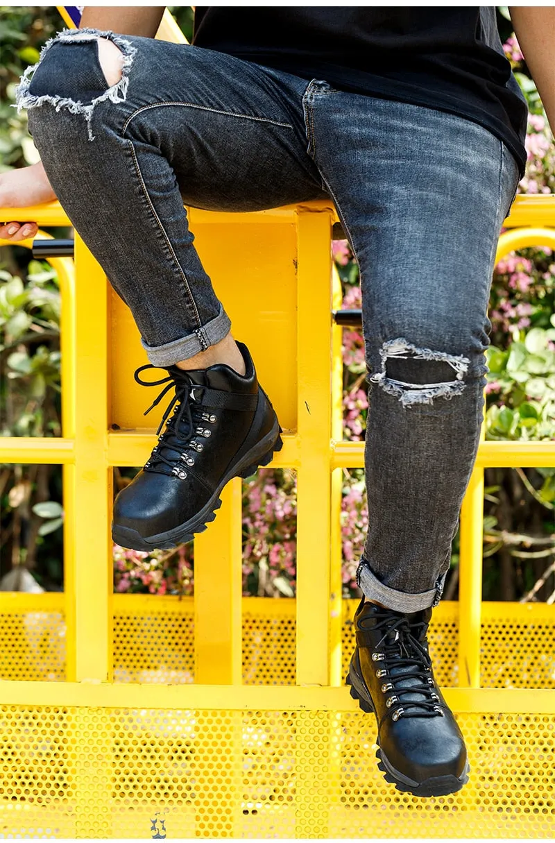 Chaussure de sécurité montantes cuir noires