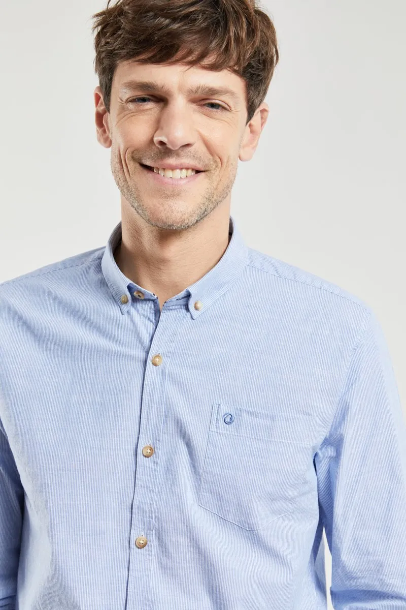 Chemise fines rayures EDGAR coupe droite - coton