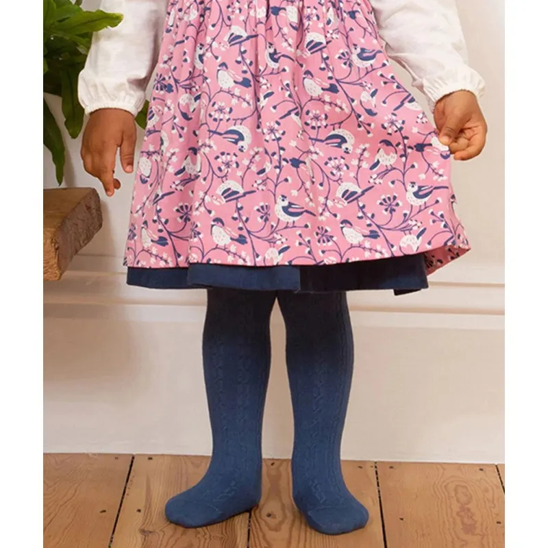 Collants coton bio Navy