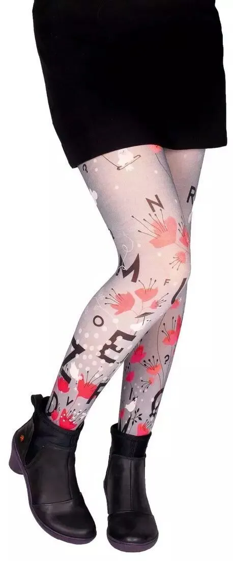 Collants fantaisie original à Lettres poétiques Lili Gambettes