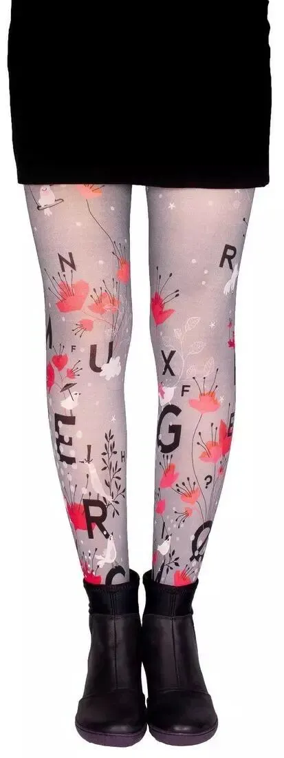 Collants fantaisie original à Lettres poétiques Lili Gambettes