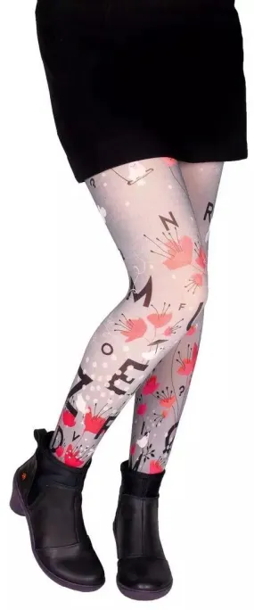 Collants fantaisie original à Lettres poétiques Lili Gambettes