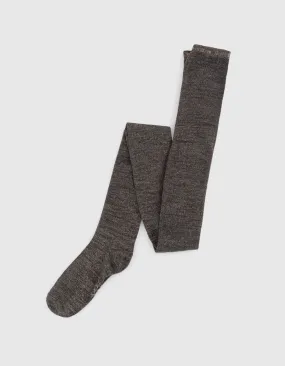 Collants gris chiné tricot lurex fille