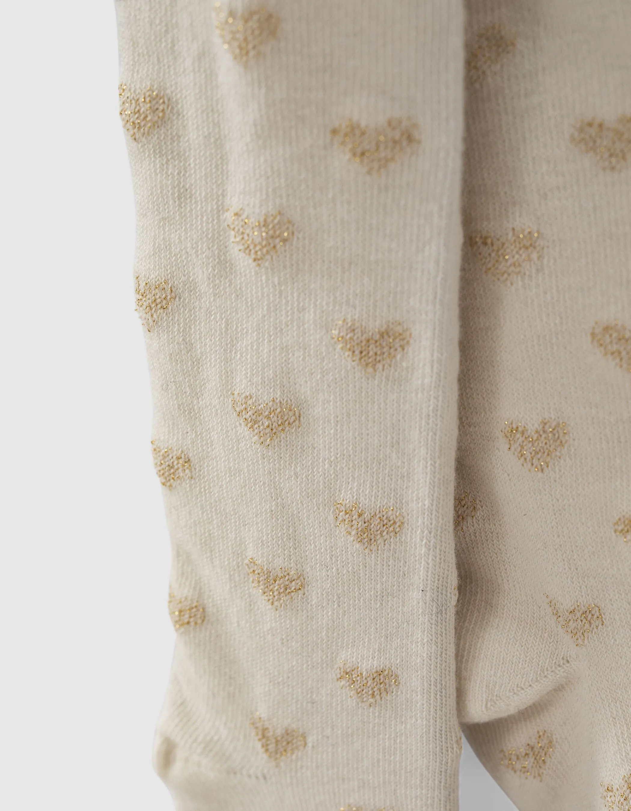 Collants navy et blancs à cœurs dorés bébé fille