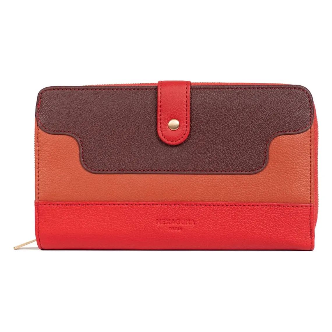 Compagnon de voyage Stop RFID Cuir BAHIA Rouge/Multicolore Lina | 3 Suisses