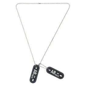 Dog tag PVC Groupe sanguin “AB-”