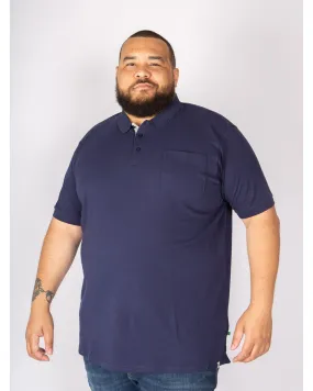 Duke Polo piqué grande taille bleu marine - Size-factory