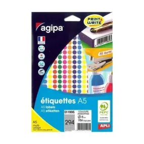 Etiquettes Ø8mm PEFC couleurs assortis - par 2058