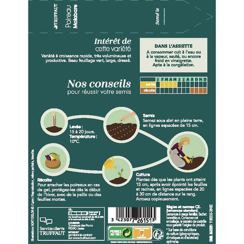 Graines de poireau Malabare en sachet