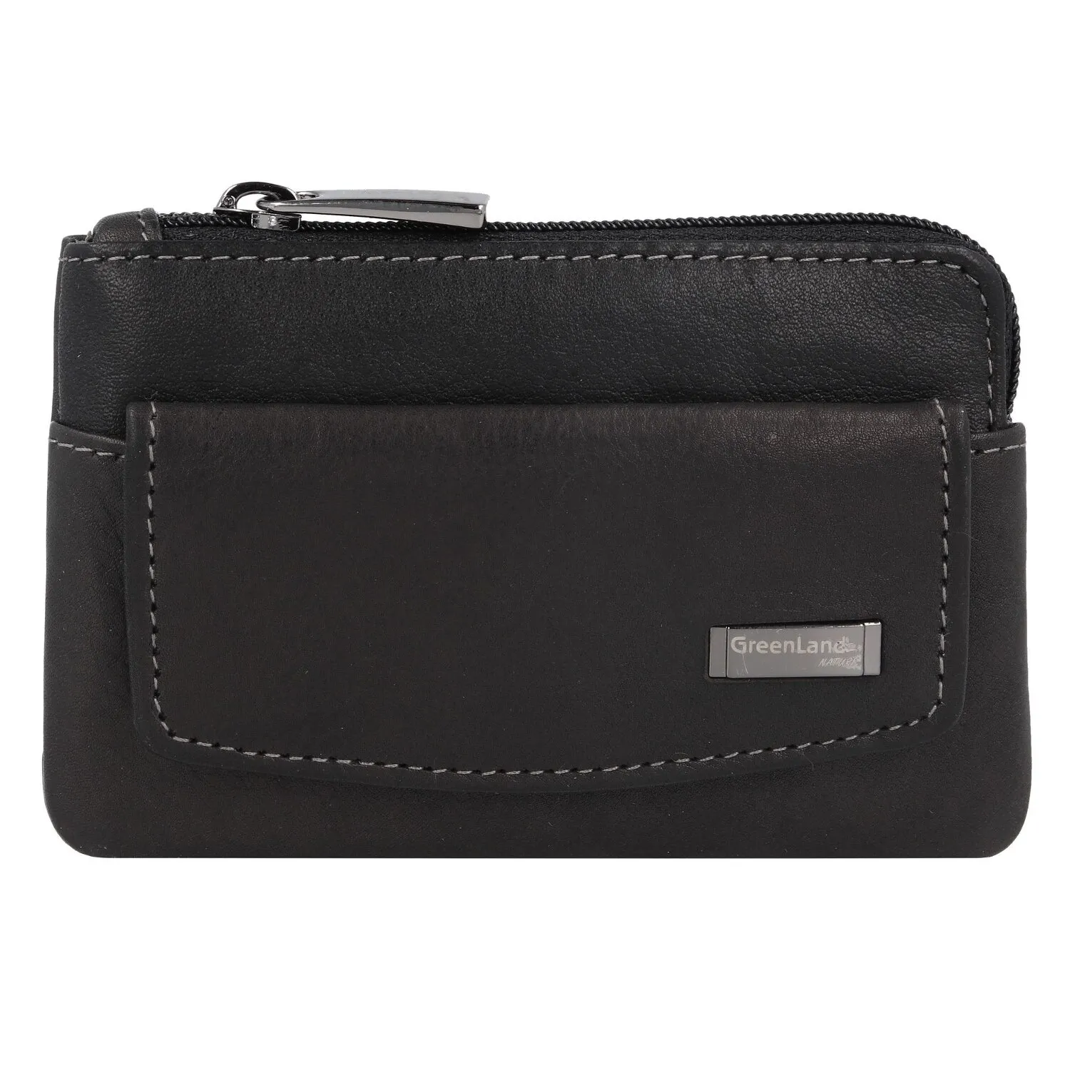 Greenland Nature Black Nappa Étui à clés en cuir RFID 11,5 cm