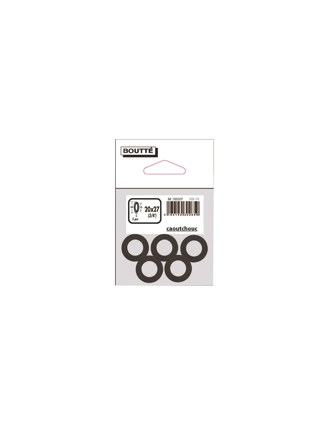 Joint caoutchouc 26x34 sachet de 5 - BOUTTE