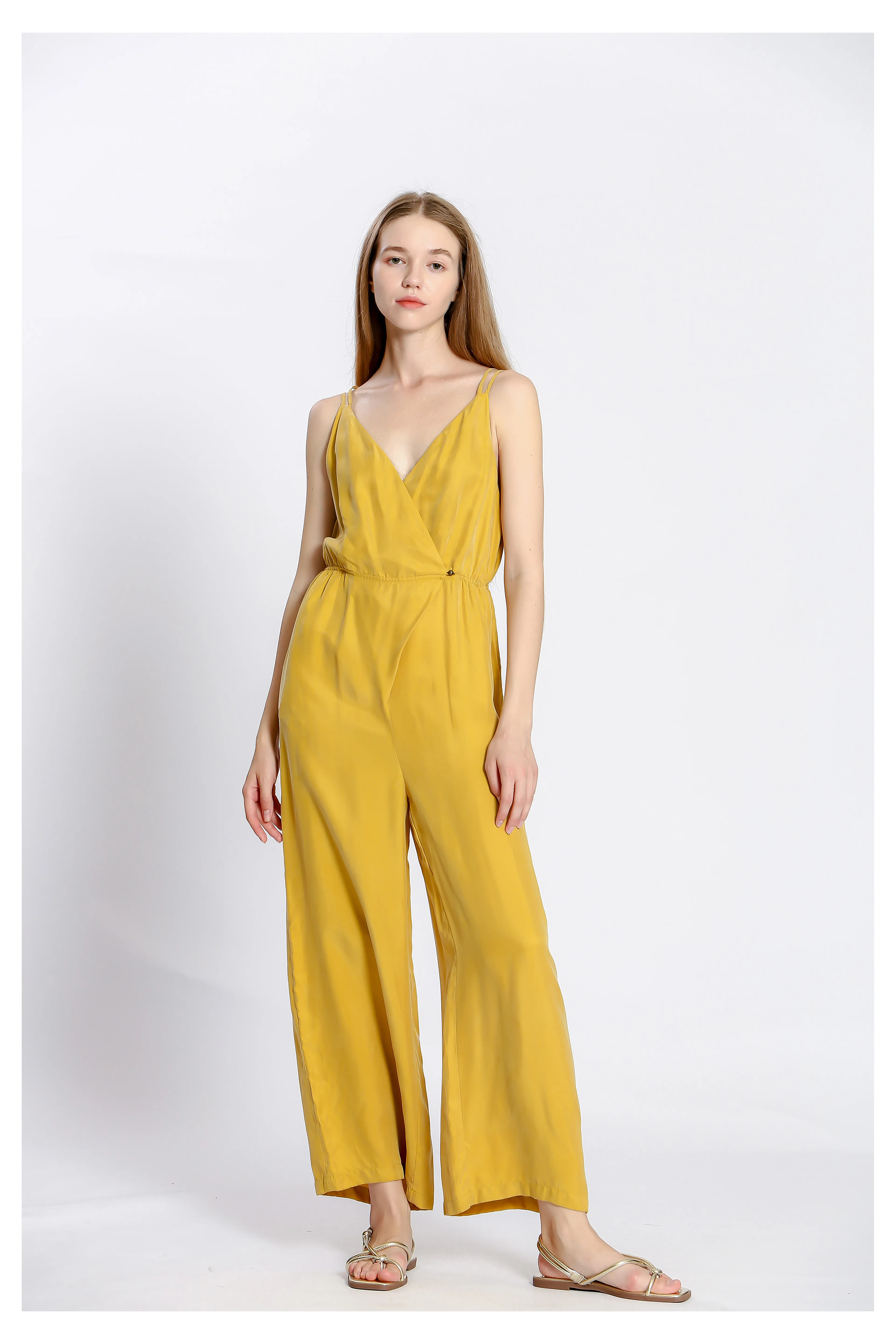 Jumpsuit uni fluide fines bretelles