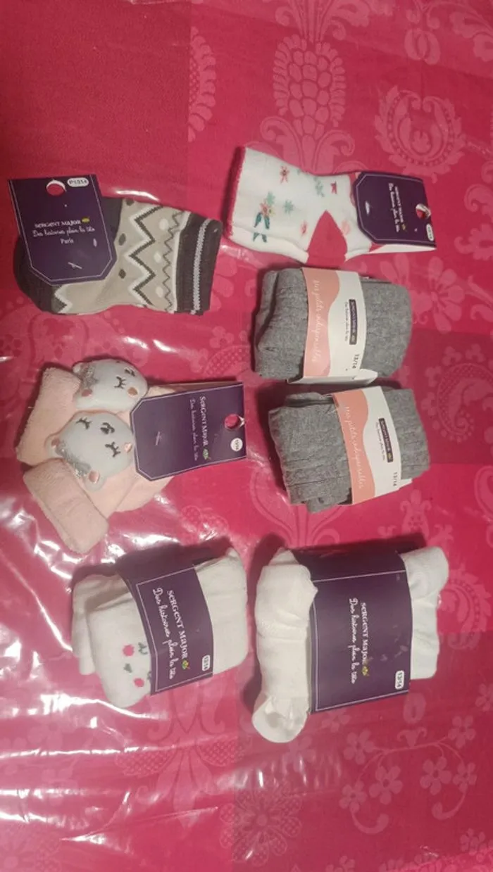 Lot 4 collants et 3 chaussettes neuf sergent major - Sergent Major | Beebs
