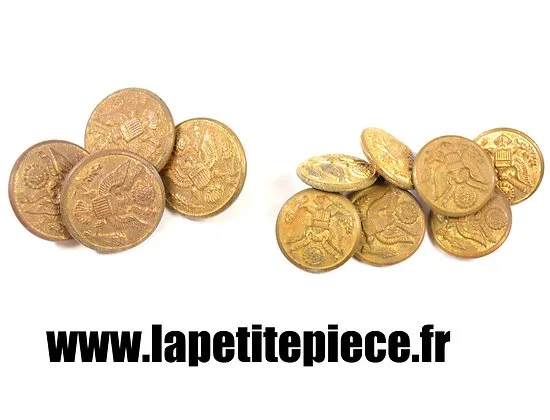 Lot de boutons de vareuse américains 29mm / 23mm / 24mm