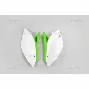 PLAQUES LATERALES KXF 450 09 BLANC:78227810 - piecemotoquad