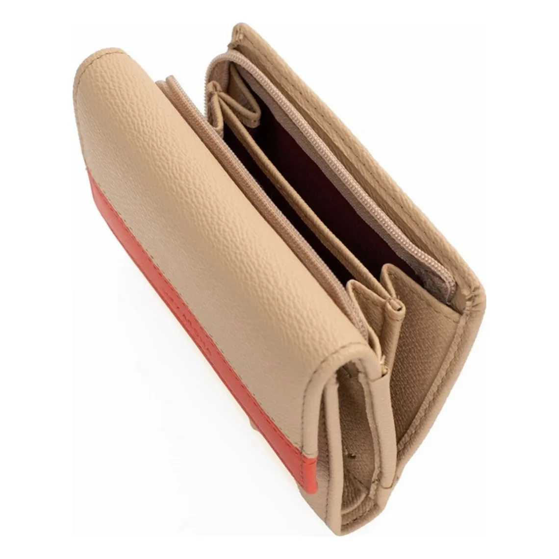 Portefeuille Stop RFID ROMY Sable/Mandarine | 3 Suisses