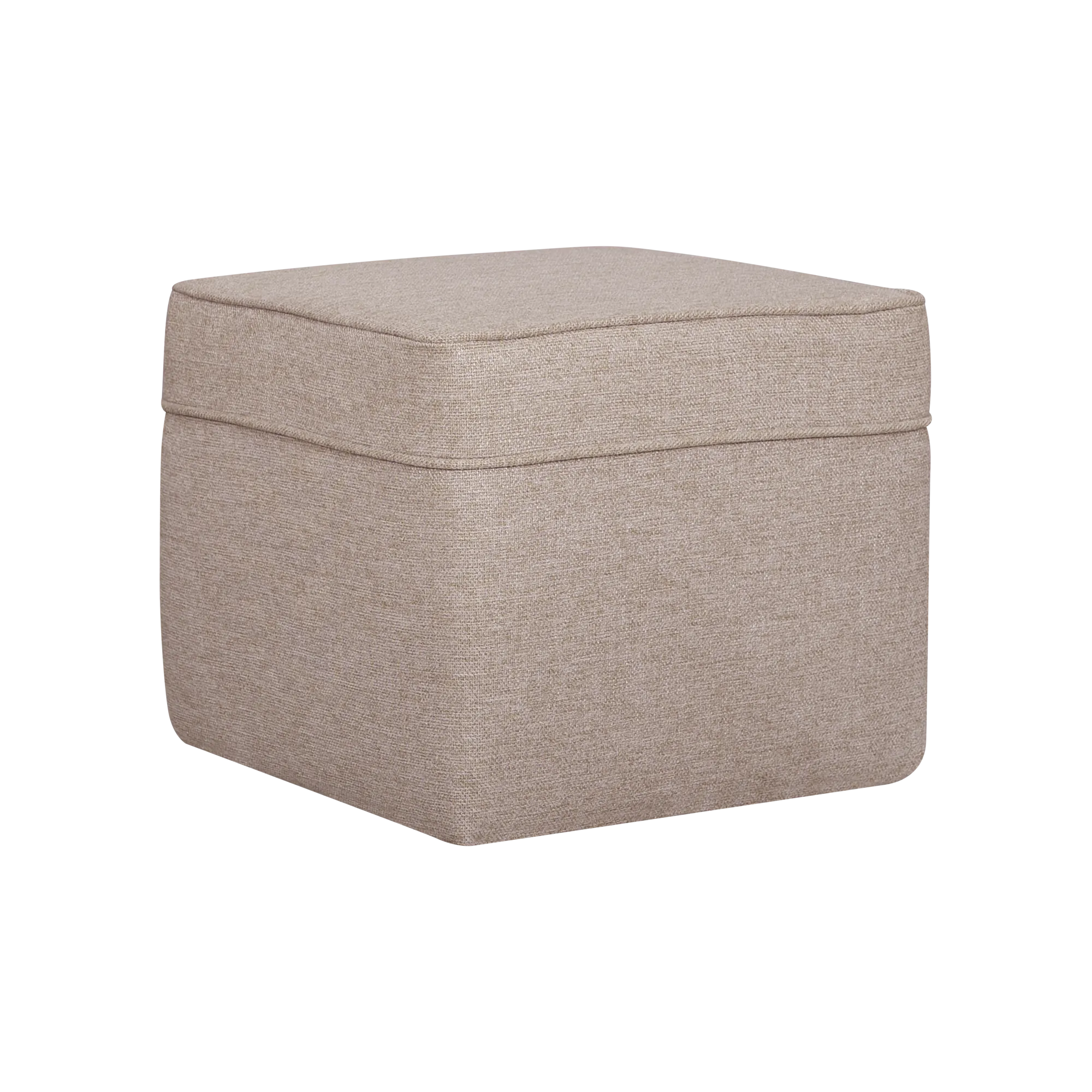 Pouf carré tissu Ondine CAMIF - Crème  