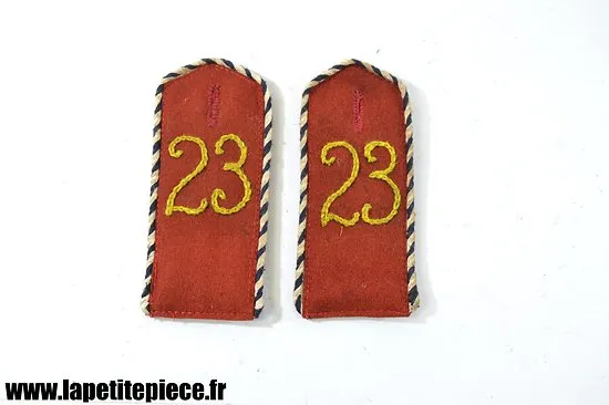 Reproduction pattes d'épaules allemandes pour vareuse d'avant guerre, 23 ir 