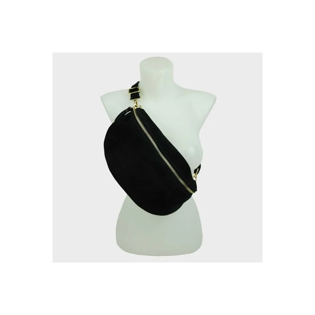 Sac banane en croûte de cuir Léana sur pecari