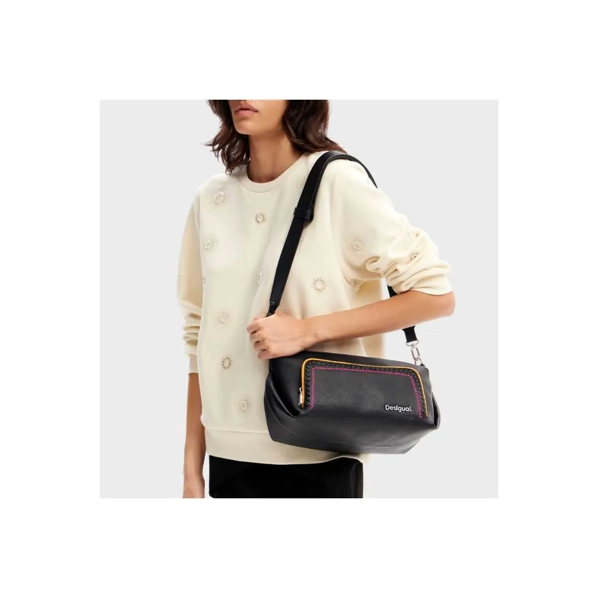 Sac bandoulière pour femme brodé 24saxp74 Desigual sur pecari