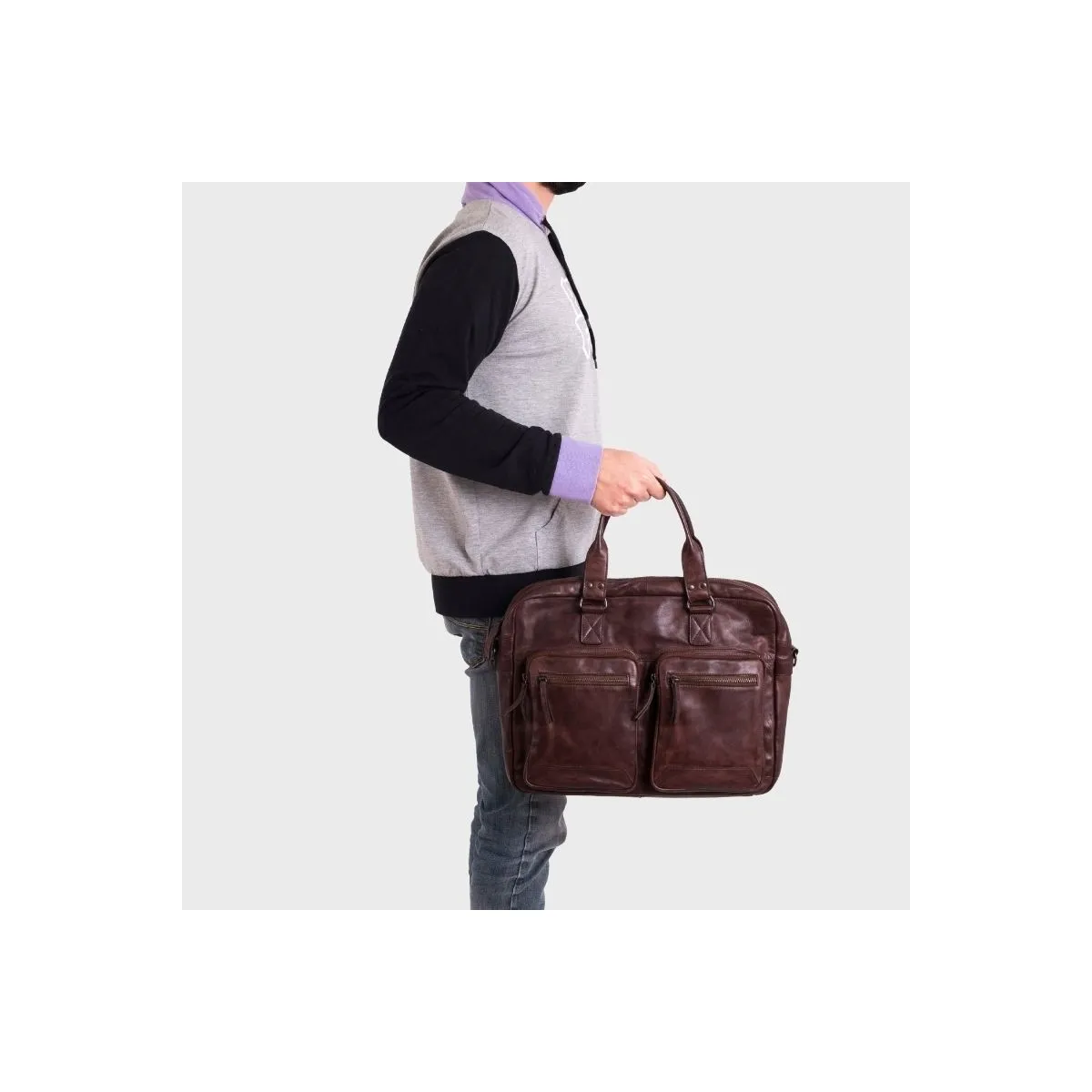 Sac ordinateur en cuir 4101258 Gianni Conti - Pecari