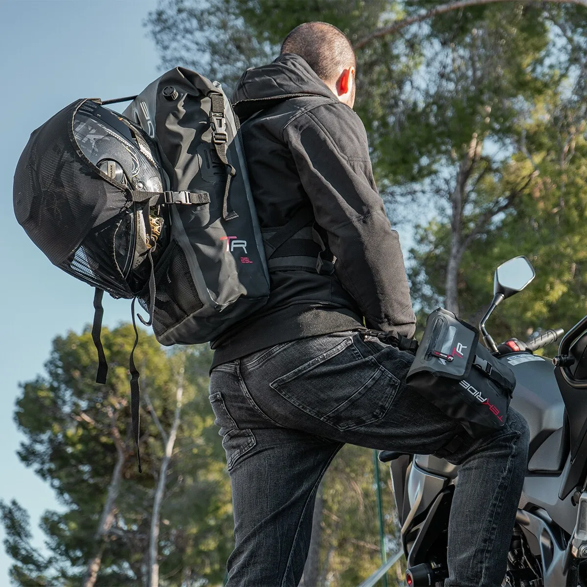Sac à Dos Moto Étanche Tekride Ariston 25L Noir Gris - Sac moto