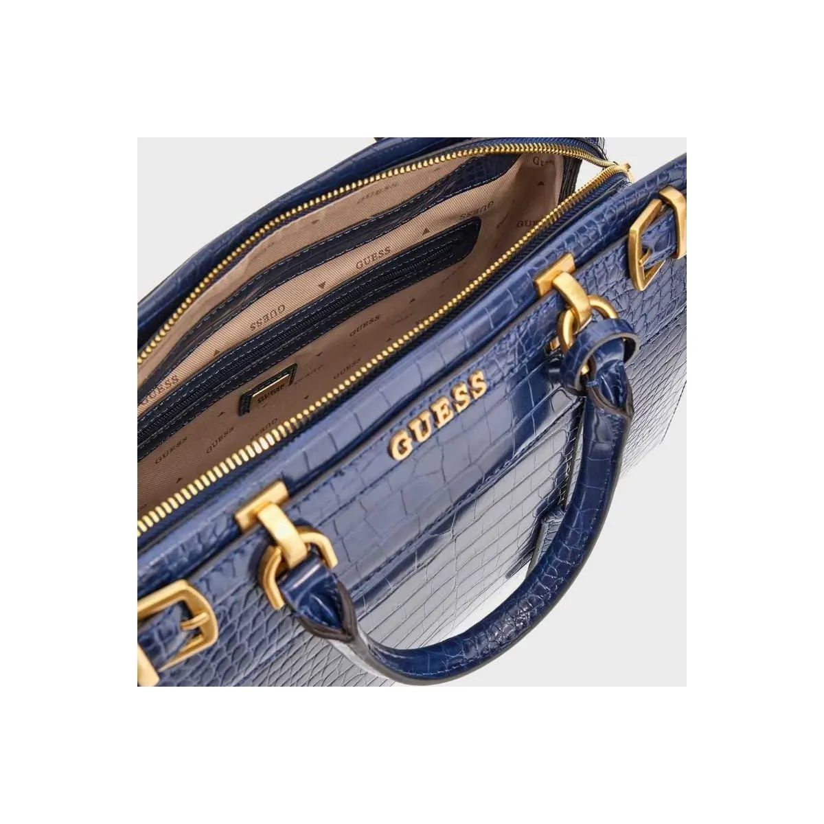 Sac à main imprimé croco de la marque Guess sur pecari