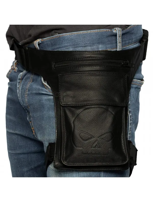 Sacoche Jambe Biker Pochette - Moto Skull