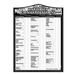 Tarif des consommations eco