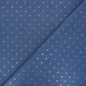 Tissu jean fluide Étoiles - bleu