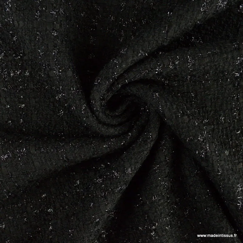 Tissu Tweed Lurex noir