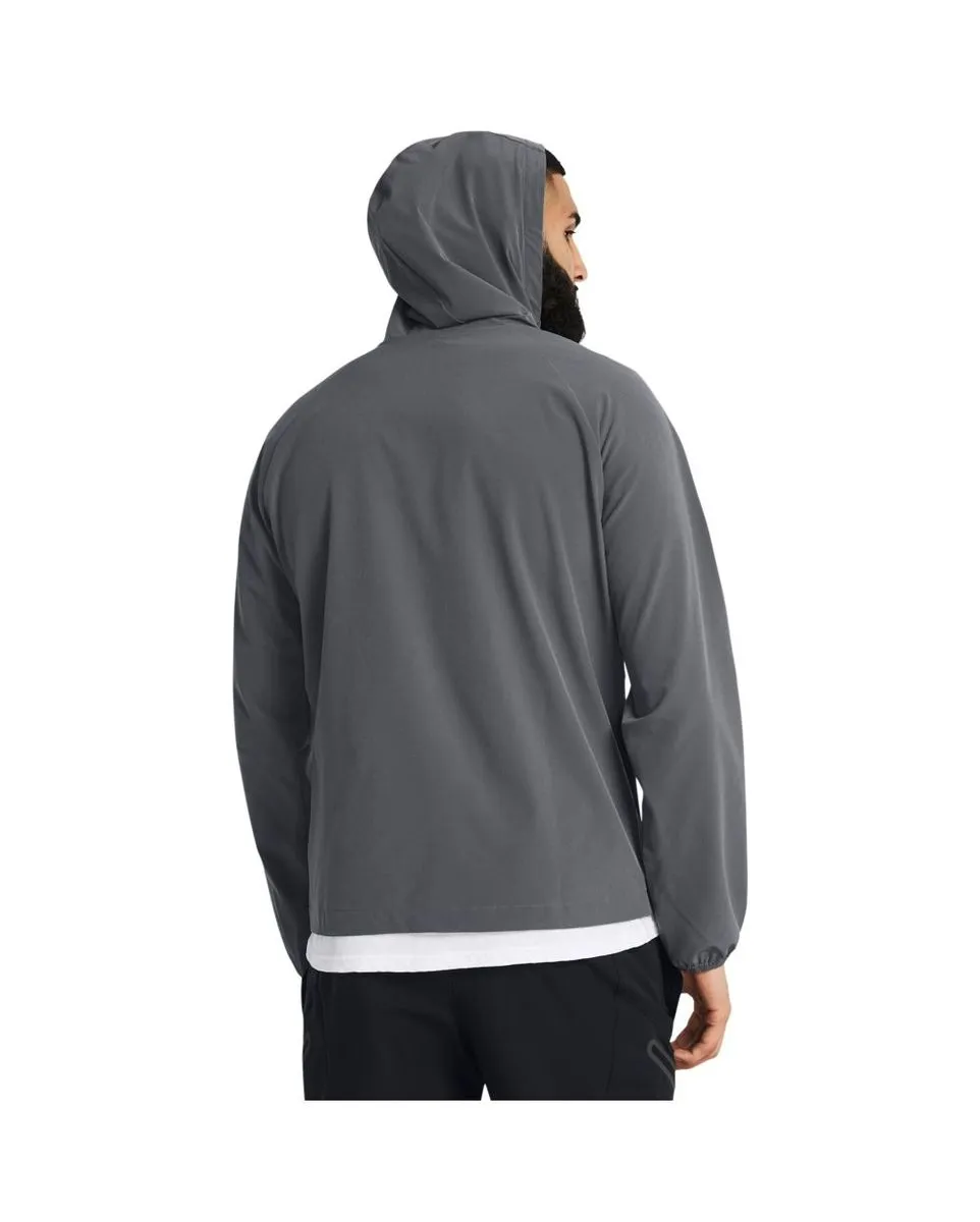 Veste à capuche Homme UA STRETCH WOVEN WINDBREAKER Gris