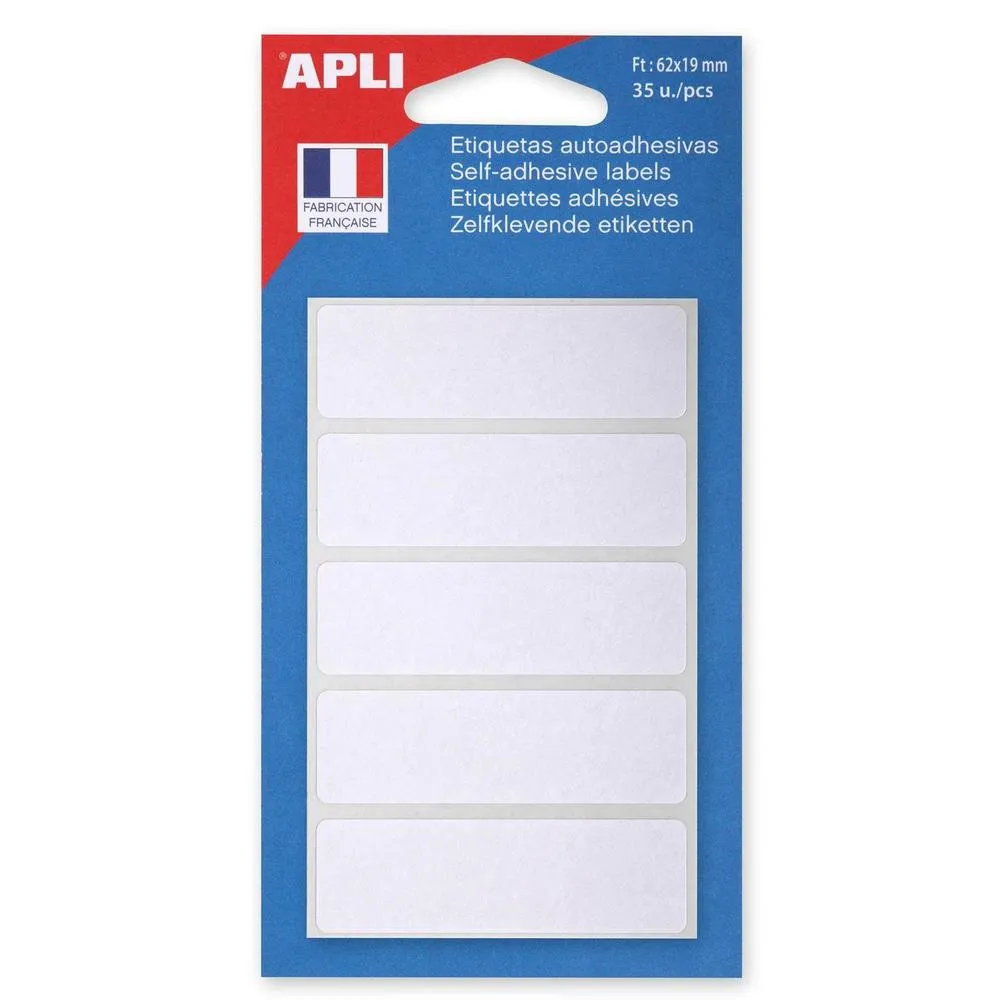 Étiquettes multifonctions permanentes 19x62 mm Blanc - Sachet de 35
